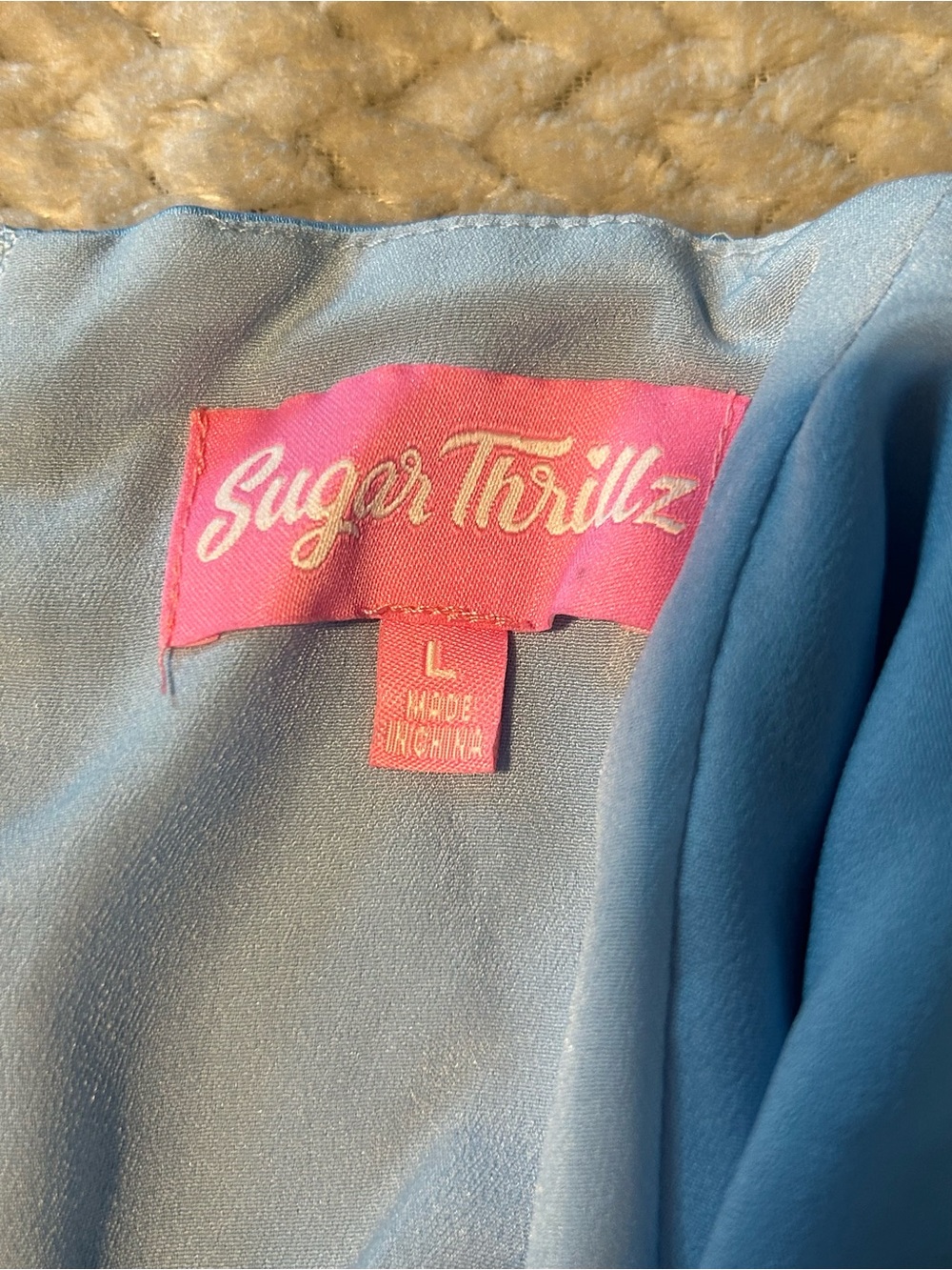 Sugar Thrillz Light Blue Satin & Tulle Mini Dress - Picture 2 of 3